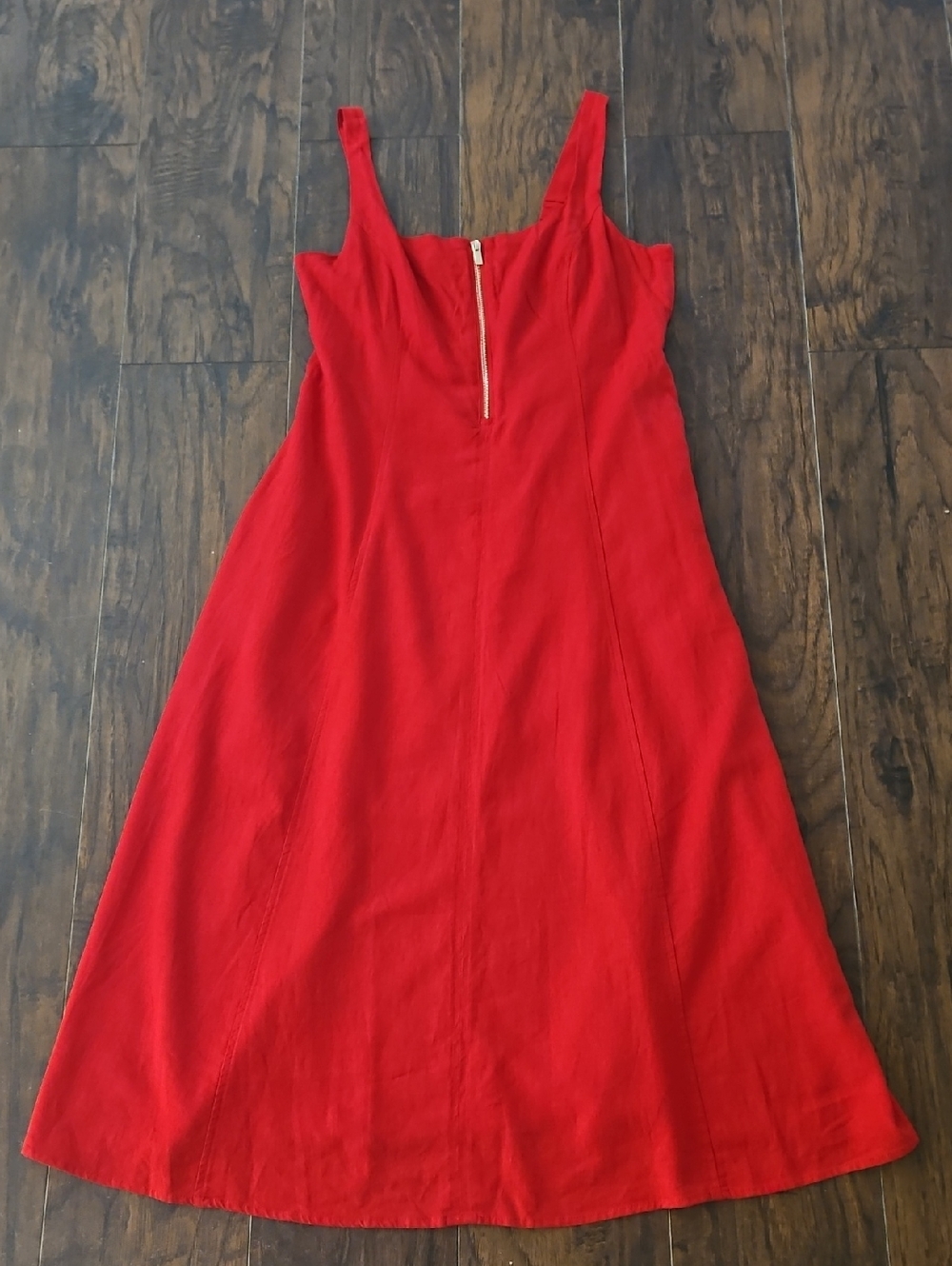 Size 8 Womens Tahari Red Midi Dress with Front Zip